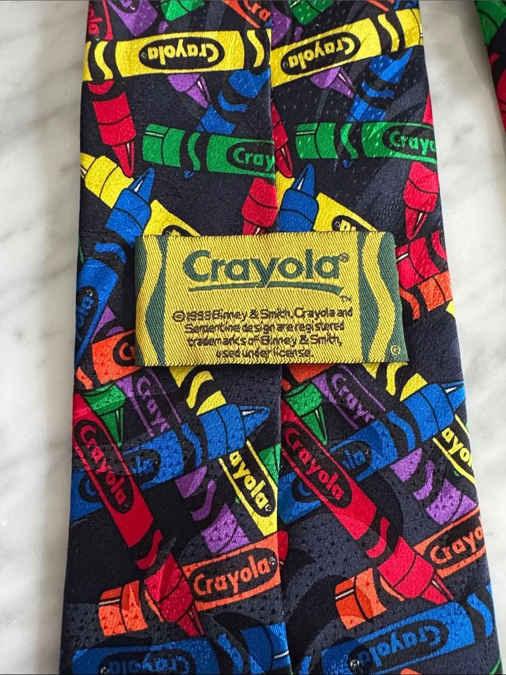 Crayola crayons multi-color 100% silk vintage 1998 tie.